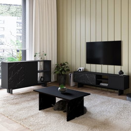 Hanah Home Ravello Juego de Muebles para Sala Mármol Negro